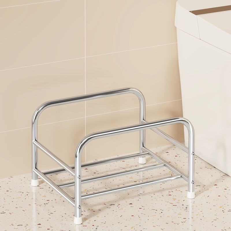 Bathroom Floor-Standing Stainless Steel Washbasin Rack, Household Baby Bath Basin Storage Organizer