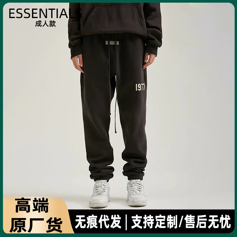 1977 Flocking Correct Version Essentials Sweatpants Trendy Brand Casual Pants Sweatpants High Street Spring & Fall Fleece
