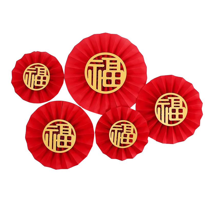 Año Nuevo del Caballo ventilador plegable chino decoración de barril abierto colgante de flores de Año Nuevo material de flores de paquete floral