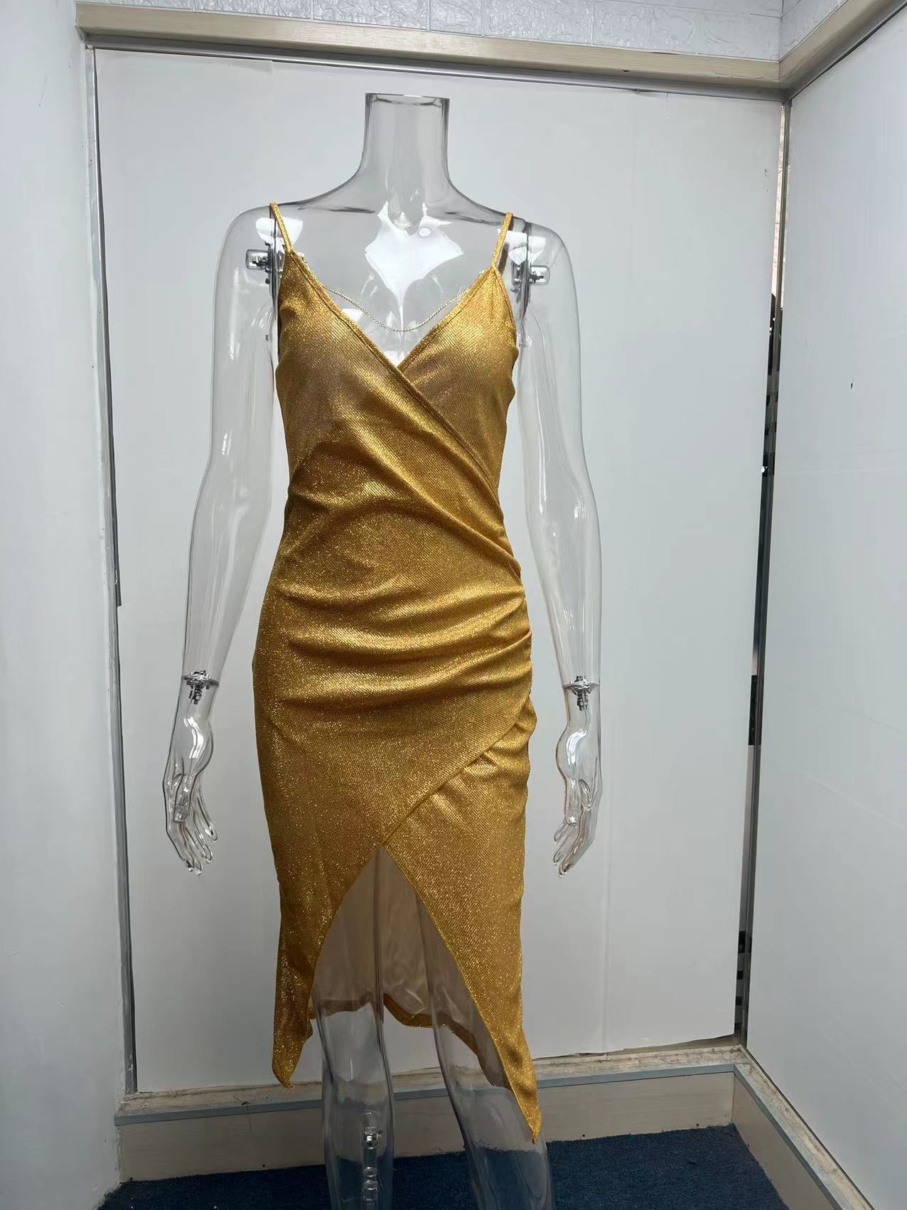 140g Weight Midi Dress Dress Length Type Sleeveless Sleeve Length Pencil Skirt Dresses Type Spandex, Polyester Fabric Type High Waist Waist Line Daily Occasion V Neck Neckline Skinny Fit Type Solid Color Pattern Summer Season Women'S Gender Patchwork Design Fashion Style Wholesale Women'S Fashion Patchwork Solid Color Daily V Neck Sleeveless Pencil Skirt 15