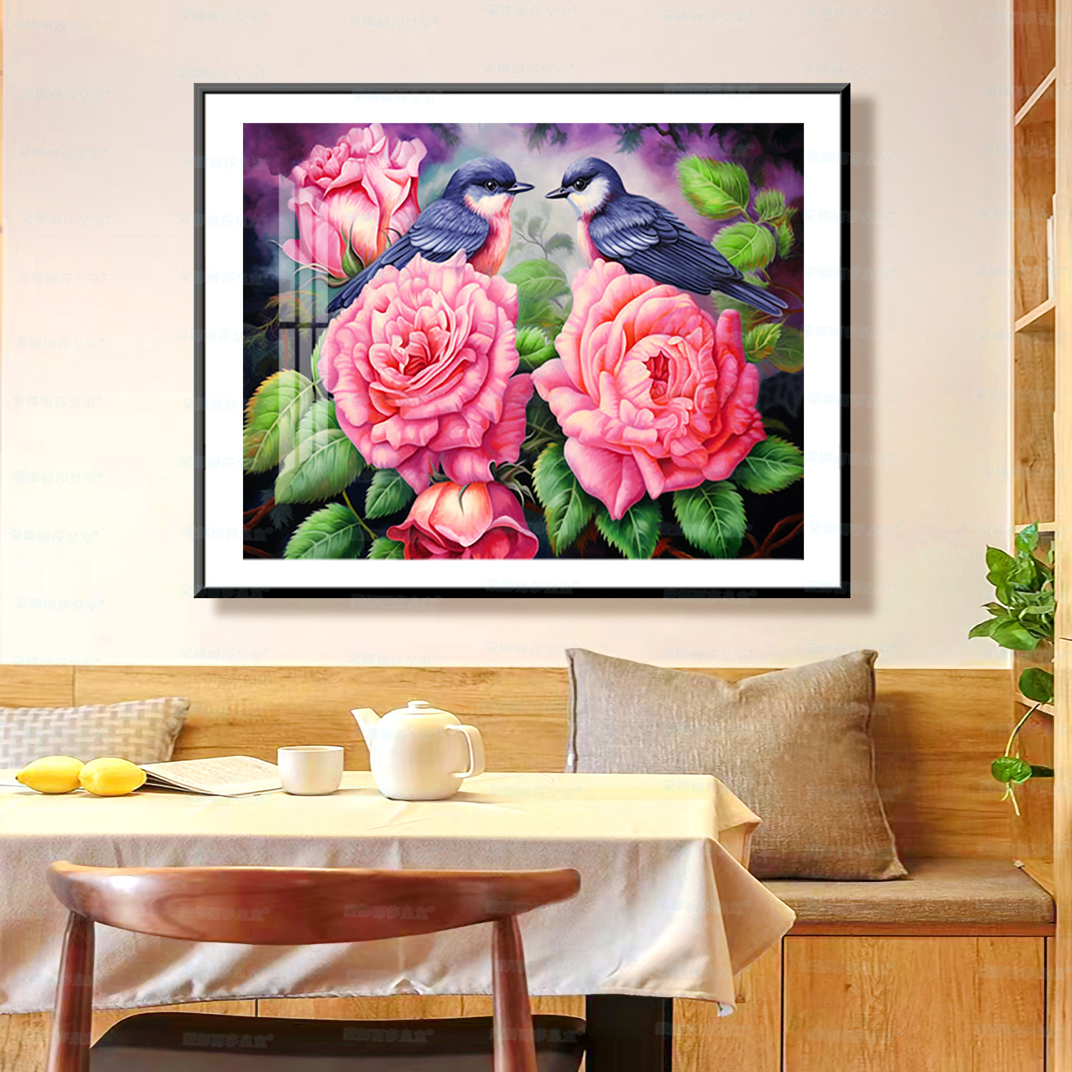 [Algodón importado] Mona Lisa real bordado de cruz, un nuevo bordado simple floral hecho a mano