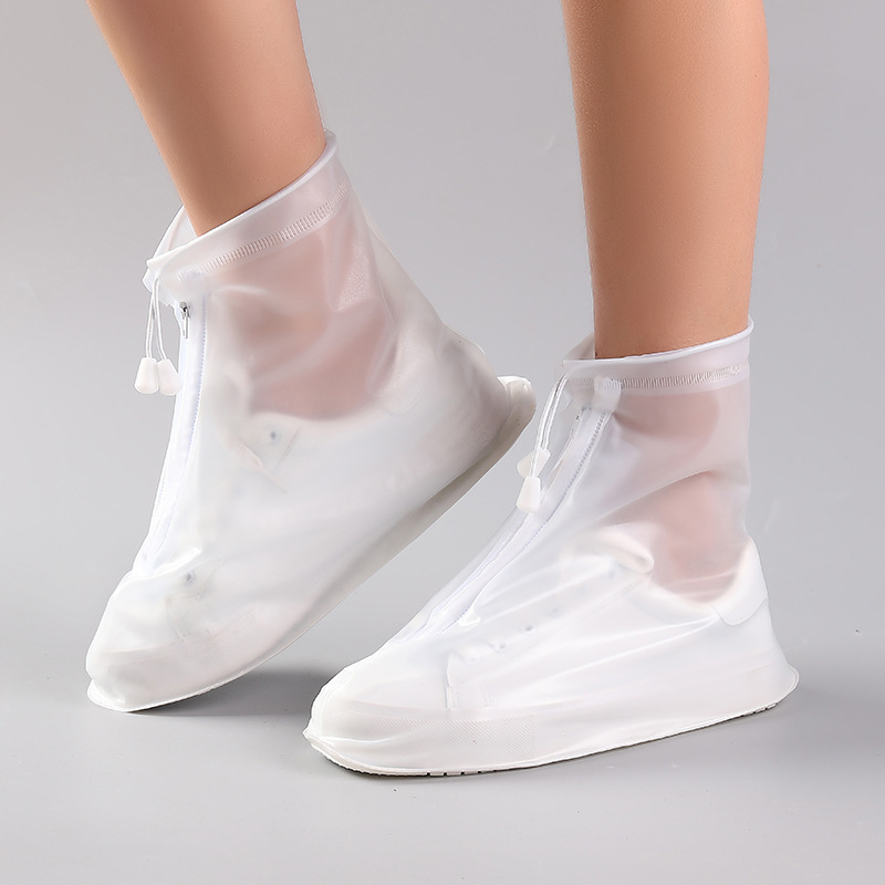 Cubierta del zapato impermeable a media pantorrilla simple engrosada resistente al desgaste antideslizante viaje al aire libre hombres y mujeres Fábrica cremallera cubierta del zapato de la lluvia