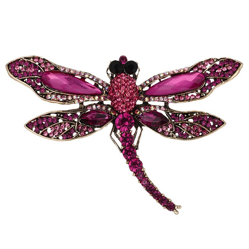 Broche de libélula con cristales estilo europeo