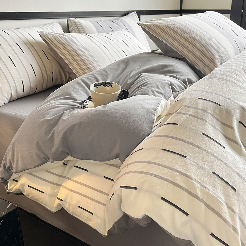 Cama de algodón nórdico de cuatro piezas, cuatro estaciones de algodón puro general 2025, nueva colcha de cama, cama de alta gama