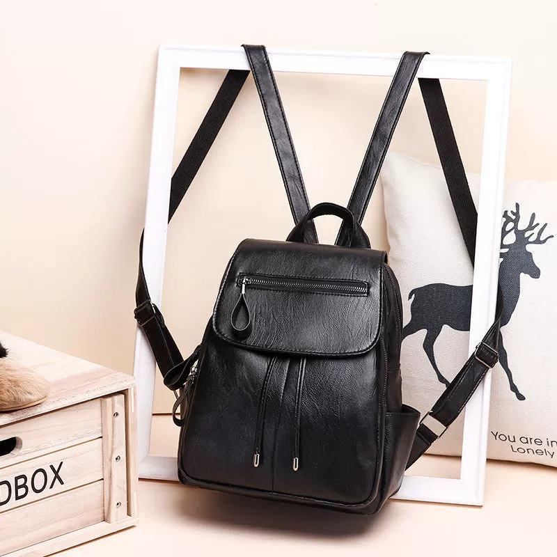 Универсальный осенне-зимний новый корейский рюкзак, женская сумка, школьная сумка, универсальный кожаный повседневный рюкзак большой вместимости, женская сумка