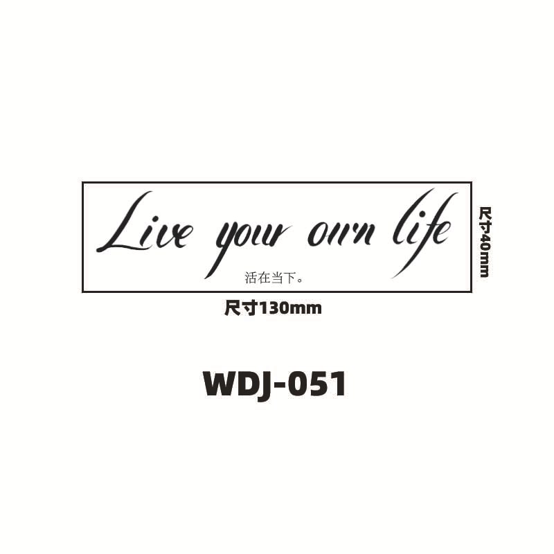 Jugo de hierbas pegatinas de tatuaje letras inglesas pegatinas de tatuaje de clavícula de la mano de espalda alta sensación impermeable a prueba de sudor semipermanente