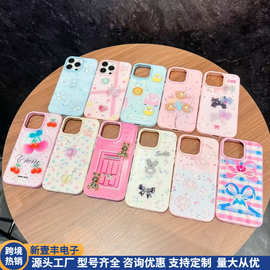 苹果15promax流沙液体手机壳iphone14圣诞雪花KT16适用13保护套11