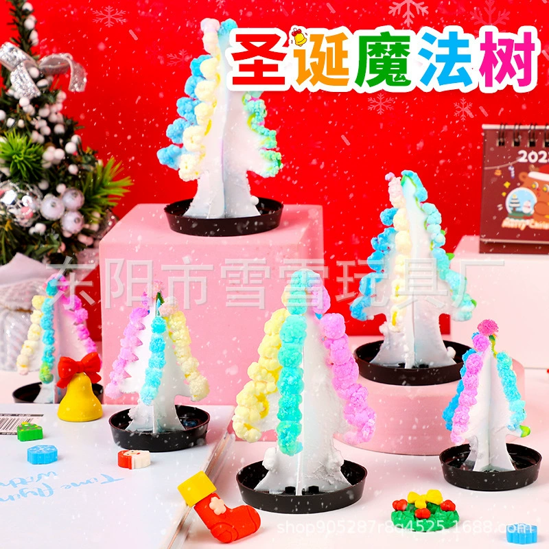 Рождественская елка, волшебная елка, бумажные цветы с поливом, снежинки, красочные волшебные кристаллы, рождественские подарки оптом