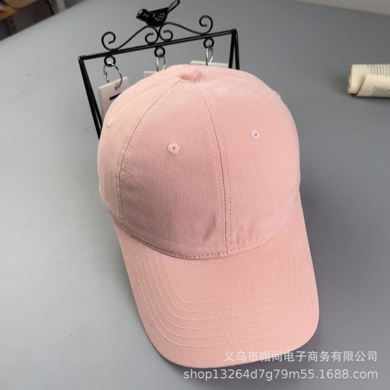 批发韩国新款纯色软顶纯棉棒球帽女四季光板遮阳防晒鸭舌帽可加工|undefined