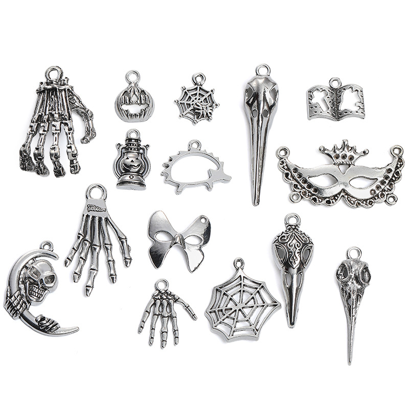 Wholesale Halloween Accessories Pumpkin Skull Mask Spider Web Pendant Diy Necklace Bracelet Earrings Accessories