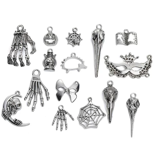 Wholesale Halloween Accessories Pumpkin Skull Mask Spider Web Pendant Diy Necklace Bracelet Earrings Accessories