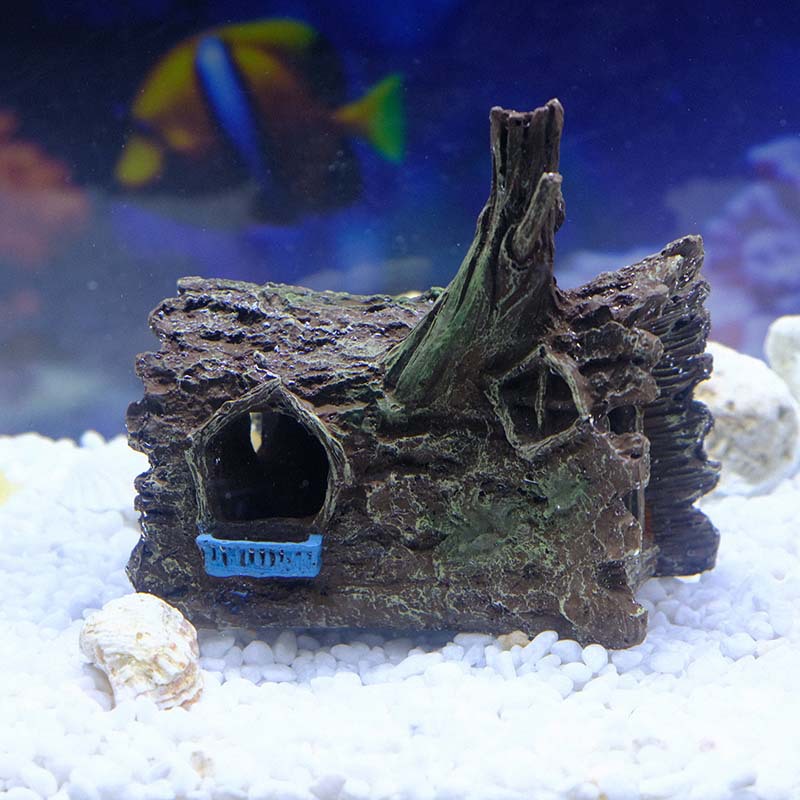 Simulación de paisajismo, tanque de cría de submarino, suministros de acuario, pecera, peces pequeños, casa de refugio, decoración de resina, decoración