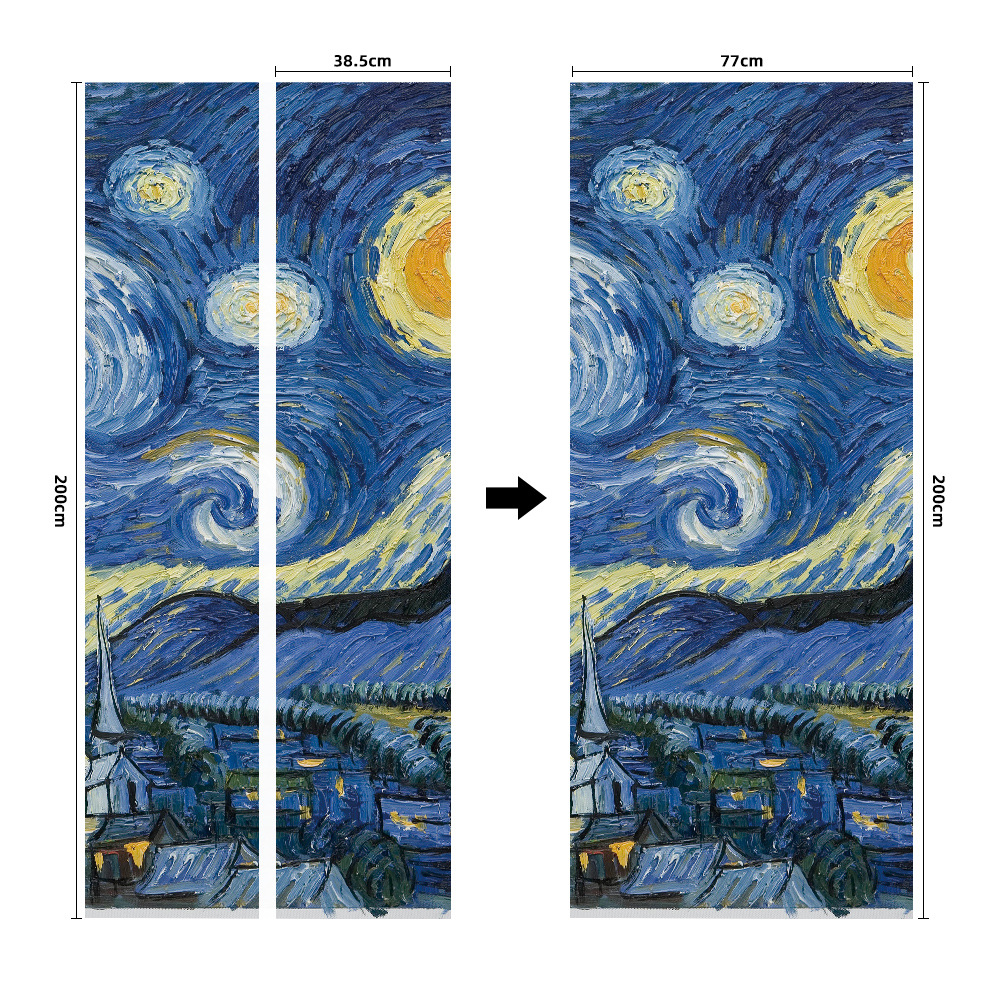 Pegatinas para puertas 3D respetuosas con el medio ambiente, autoadhesivos, fabricantes de origen al por mayor, patrones populares transfronterizos de alta definición, adhesivos para puertas impermeables, a prueba de aceite y antiincrustantes