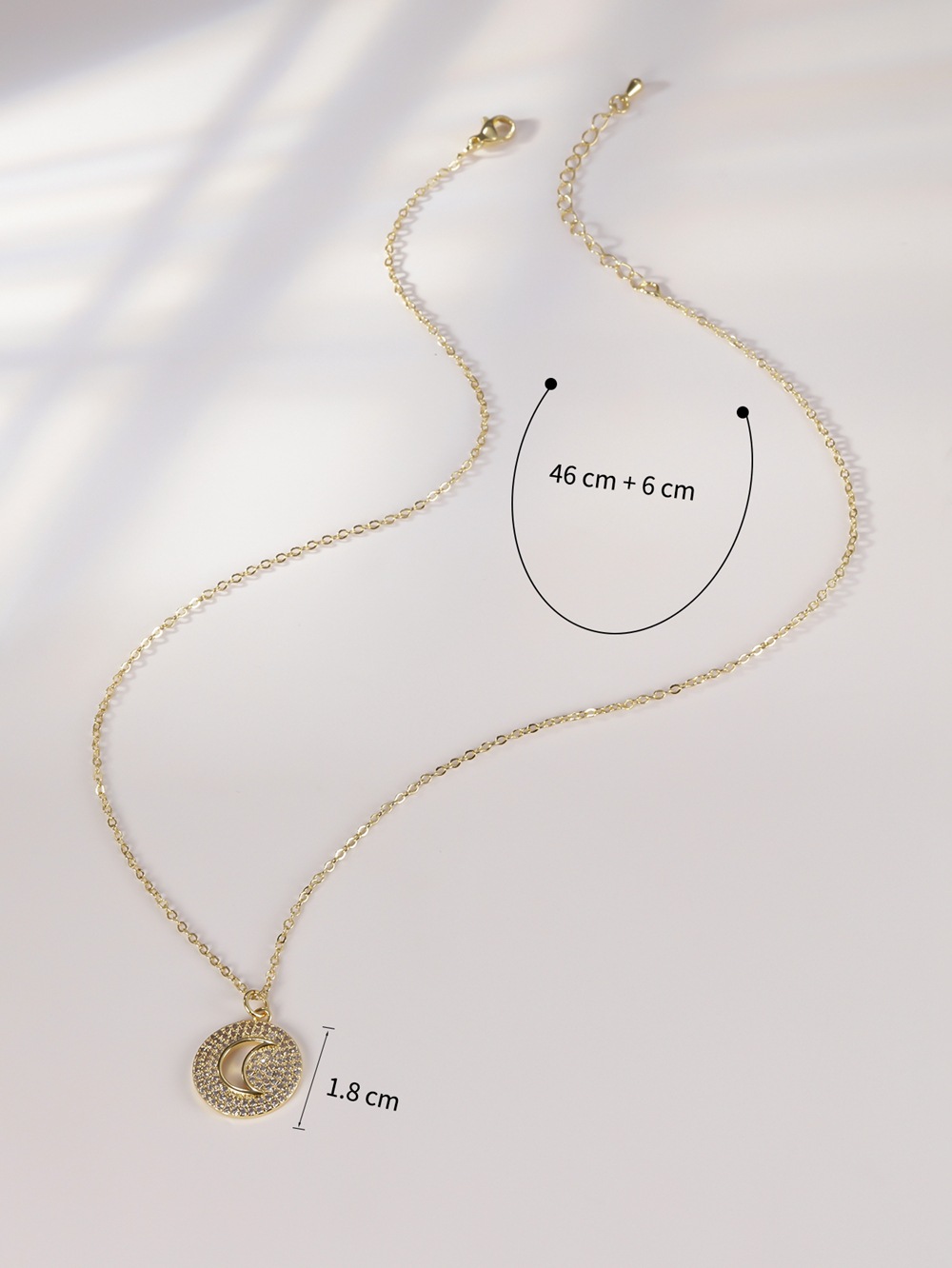New Micro-encrusted Zircon Moon Necklace Female Fashion Copper Clavicle Chain display picture 1