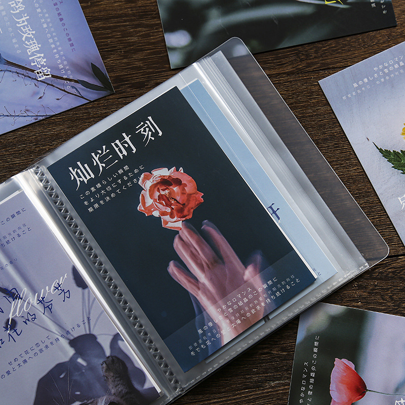 Libro de almacenamiento de bolsillo enchufable PP A6A5 de alta calidad Moyan Libro de almacenamiento de pegatinas de paisajismo fotográfico impermeable de gran capacidad simple