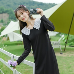 变形策 大码女装300斤胖妹妹连衣裙法式娃娃领显瘦裙子潮春秋新款,女装大码女装,变形策服饰