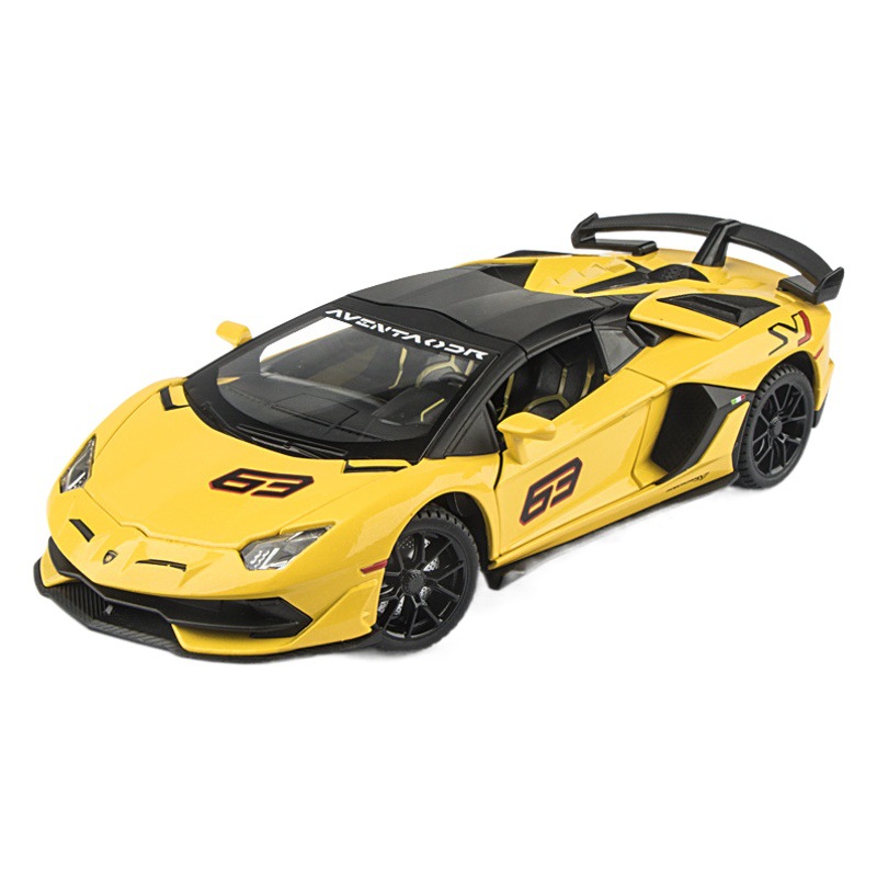 建元1:24ランボーsvj 63スポーツカー四輪免震合金音光回力車模型児童玩具カート