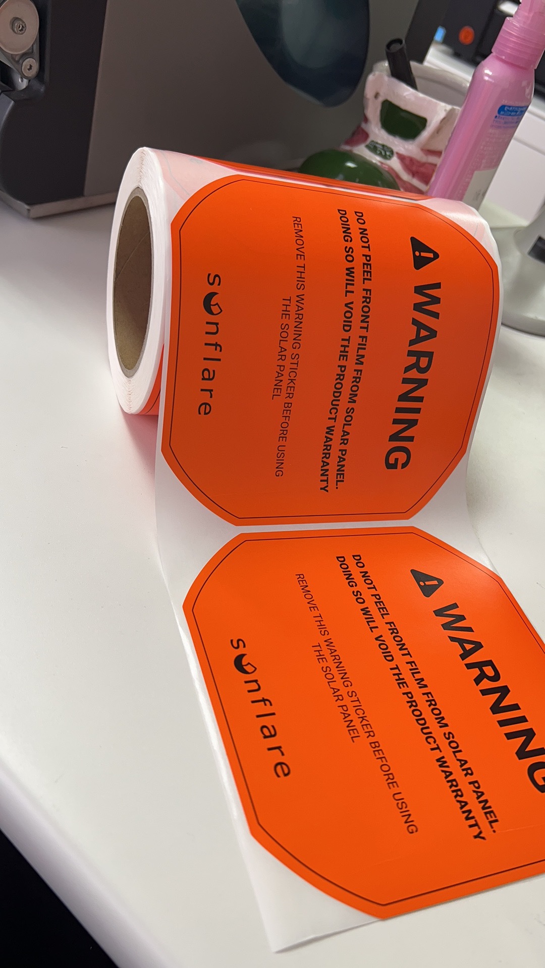 长葛市法森光伏建筑一体化商标模切彩印PET标签厂-SORLA LABEL