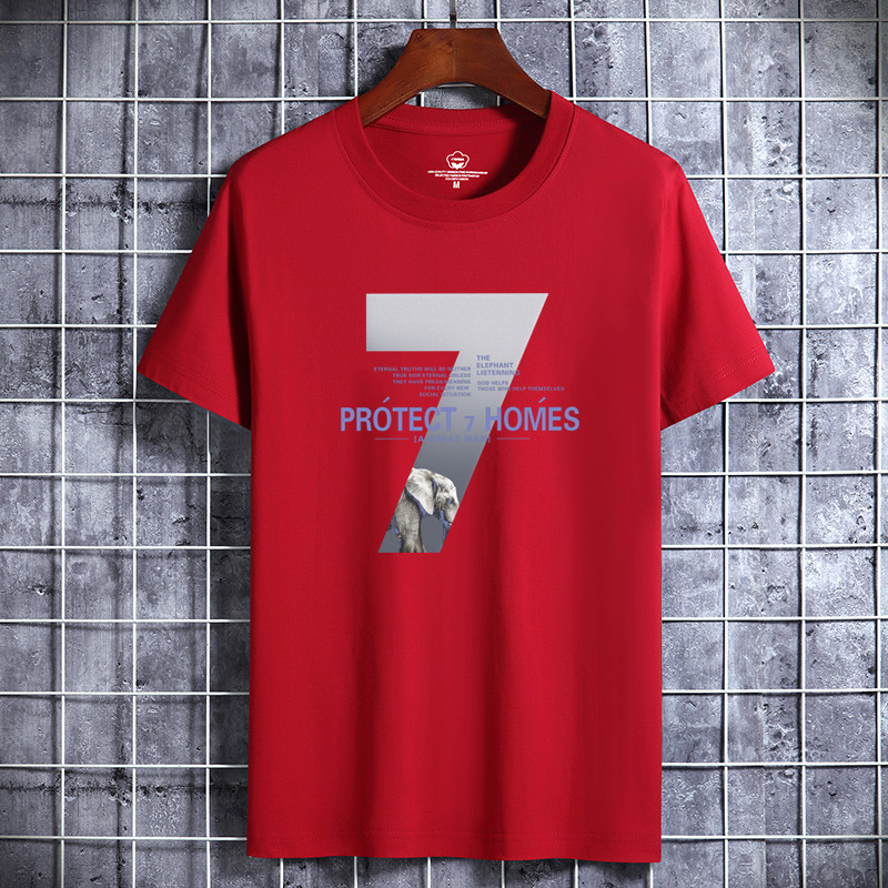 Camiseta de manga corta para hombres de verano nuevo cuello redondo de algodón de moda más tamaño de los hombres de Hong Kong estilo estudiante top de fondo entrega de media manga