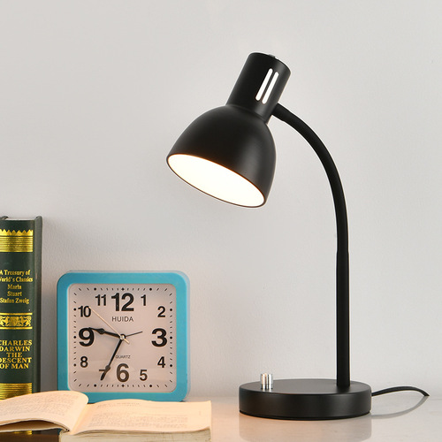 Export Metal Flexible Hose Long Arm Protective Eye Children Student Study Office Desk Bedroom E27 Plug-in Gift Lamp