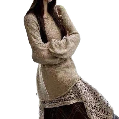 Spring fashionable knitted sweater, plus size