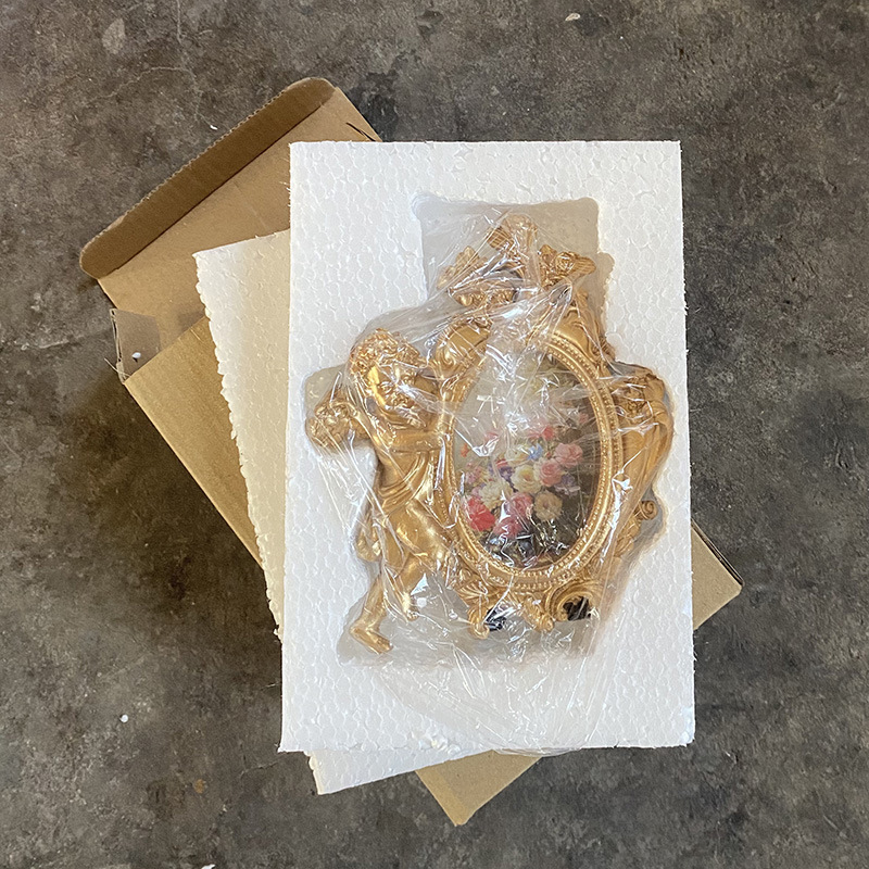 Golden Angel French American Oval Resin Photo Frame Ornaments Table Hanging Wall Photo Wall Entrance Living Room Decoration