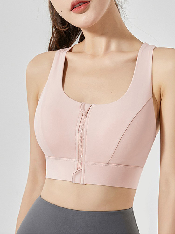 Jiumai Yipin One-piece Zipper Sports Bra Shockproof plus size Fitness Underwear Vest Beauty Back Yoga Top