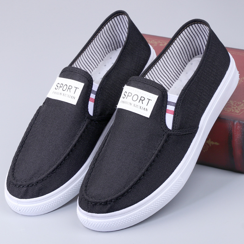 Single shoes  new denim shoes low-top slip-on casual sneakers flat heel canvas breathable work shoes
