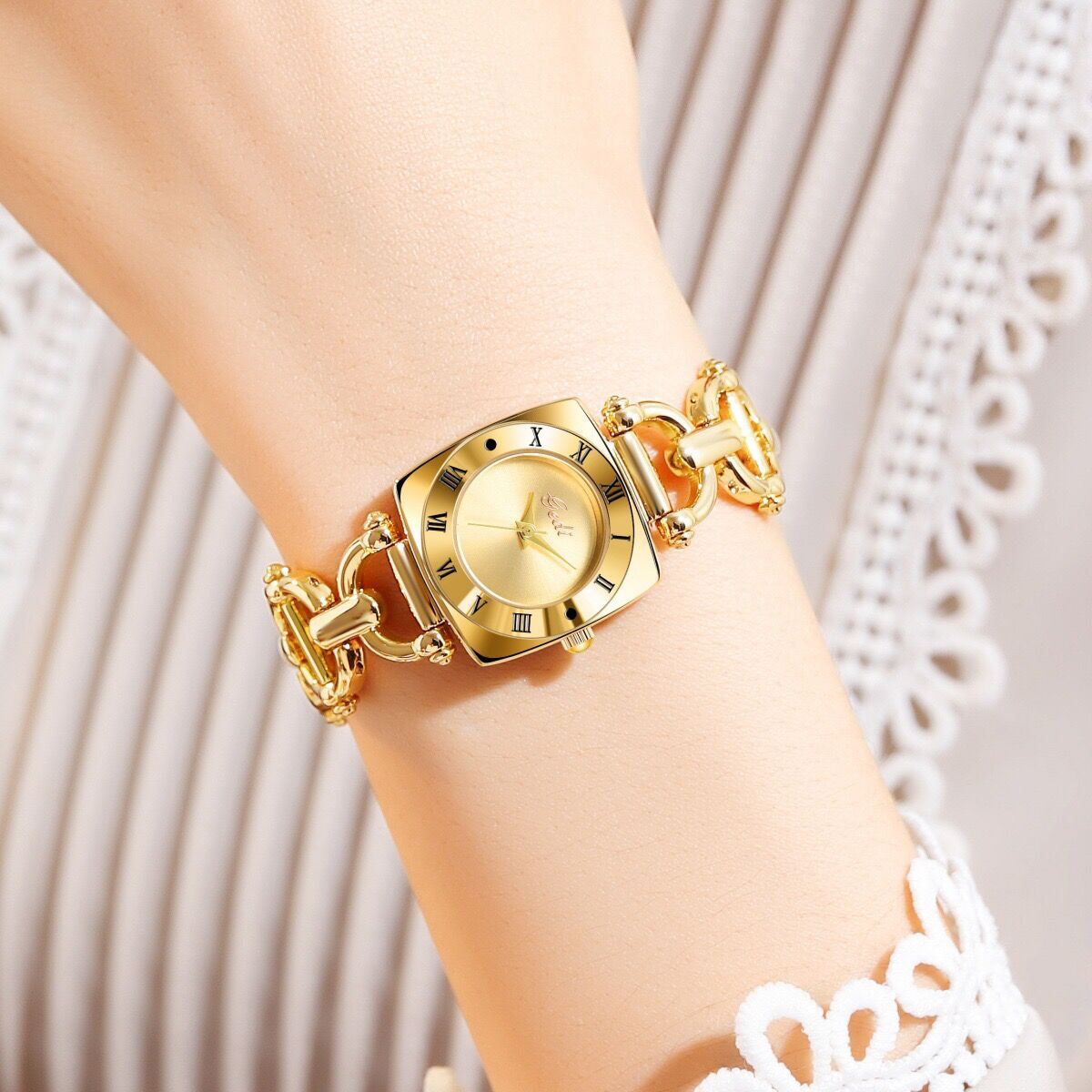50g Weight Tempered Glass Mirror Material Stainless Steel Strap Material Watch Classification Pointer Display Type Jewelry Buckle Buckle Style Square Dial Shape Holiday, Banquet, Daily Occasion Quartz Movement Solid Color Pattern Women's Gender Elegant, Lady Style Elegant Lady Solid Color Jewelry Buckle Quartz Watch Women's Watches 6