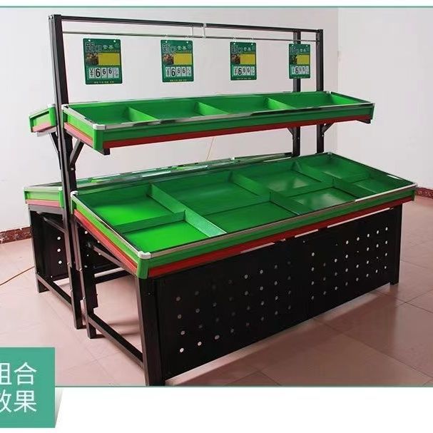 新款加厚水果超市水果货架展示架蔬菜多功能架子商用三层其它