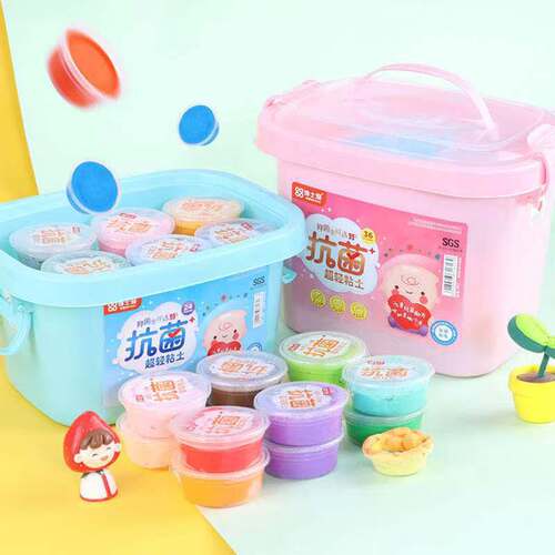 Doctor Love Super Light Clay 12 24 36 Color Clay Set Plasticine Children's Storage Box Tool Tutorial