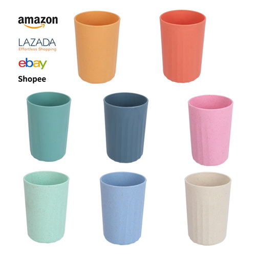 Amazon Wheat Straw Toothbrush Cup Household Couple's Oral Care Cup Student Dorm Toothbrush Cup Manufacturer Wholesale