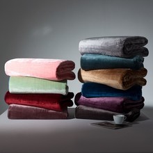 可定制400克高克重牛奶绒毛毯高级纯色法莱绒盖毯多功能保暖床单