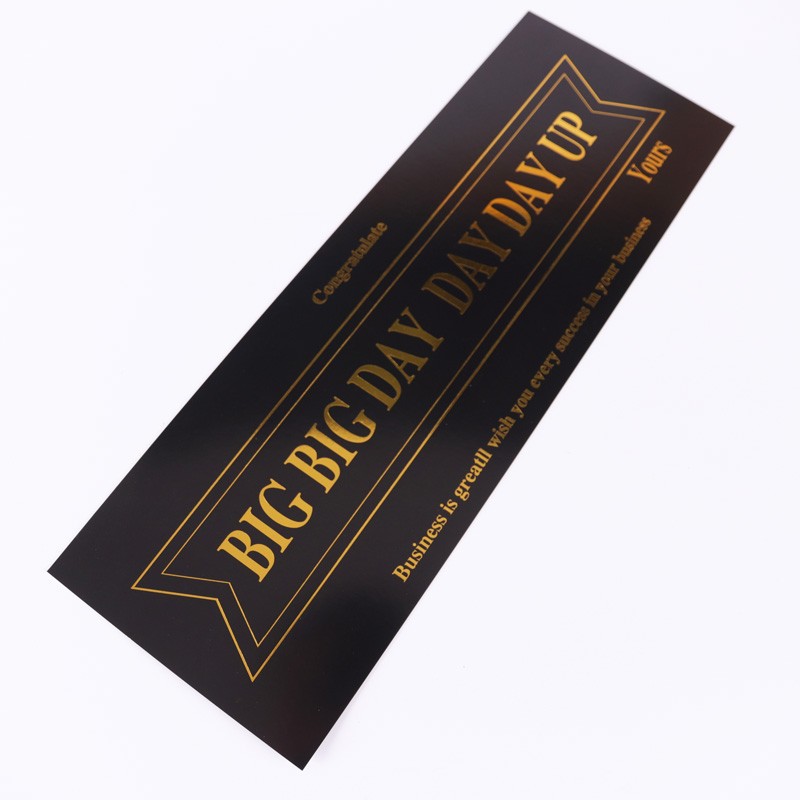 Más Celebración de negocios tarjeta de soporte de flor rectangular para floristería Tarjeta de felicitación de cesta de flores de apertura alargada dorado rojo creativo en línea