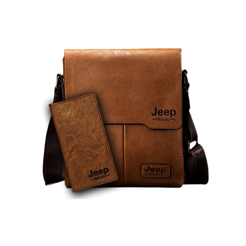 Bolso de Hombro Cruzado para Hombre de Piel PU Impermeable para Uso Diario