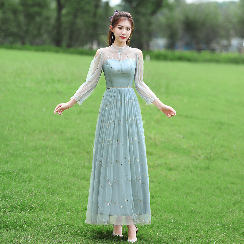 Серый зеленый [B круглые шеи с длинными рукавами] 006