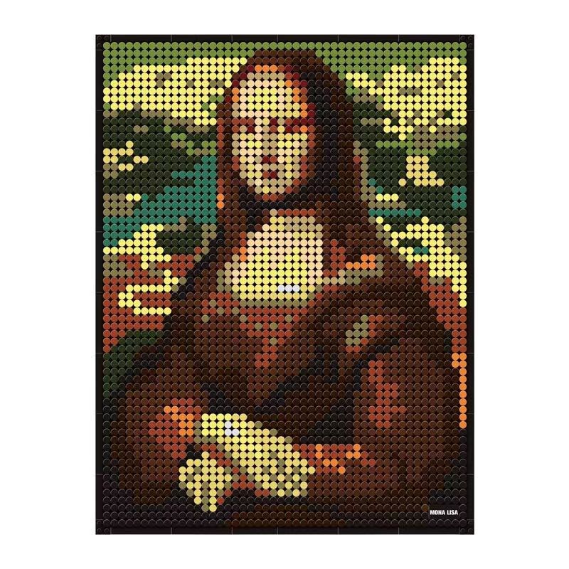 レゴクリエイティブアートシリーズの世界の有名な絵画モナリザの笑顔ピクセルビルディングブロック絵画装飾品と互換性があります。|undefined