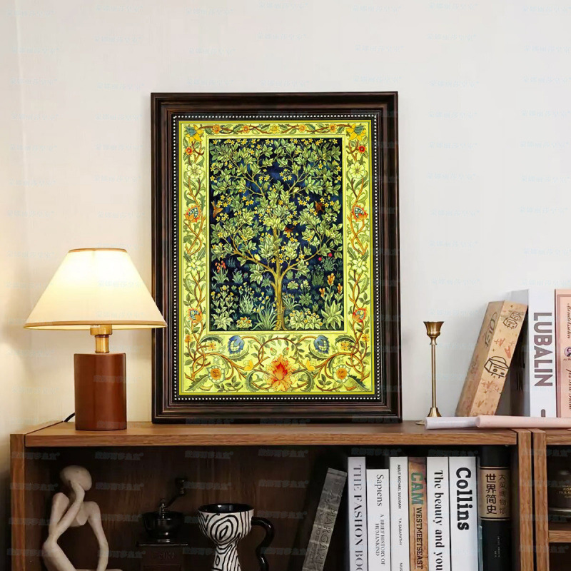 Mona Lisa Real Bordado cruzado Morris árbol de la vida dos sueños modernos estética planta pintura decorativa bordada a mano