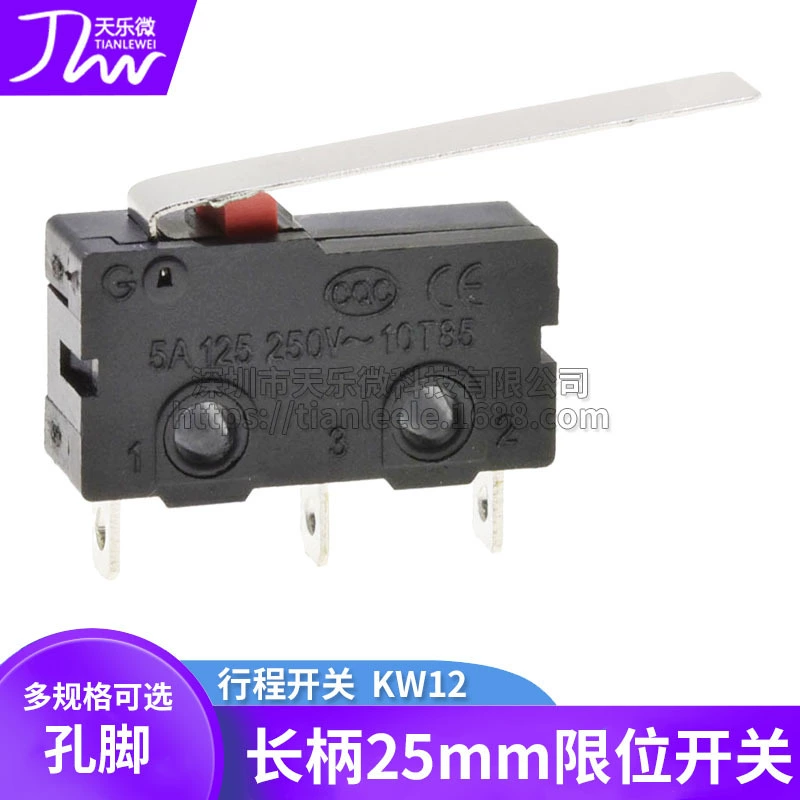 Микропереключатель KW12-C Маленький концевой выключатель KW11-3Z-A 3-контактная кнопка самовозврата с прямой ручкой