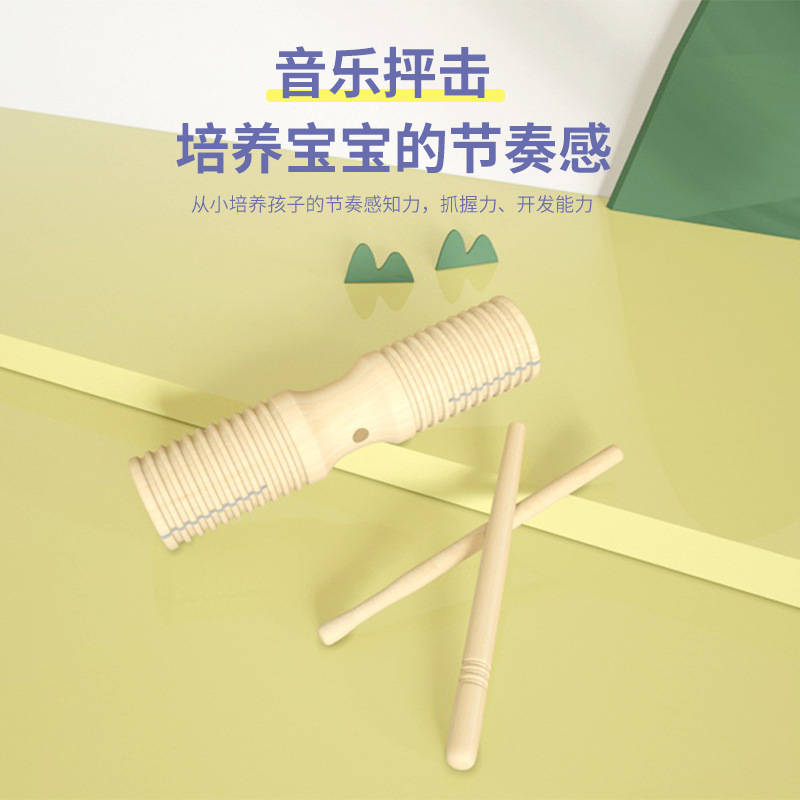 Jiagou tubo de sonido doble percusión grande música para niños material didáctico juguete de madera instrumento musical juguete entre padres e hijos. 13