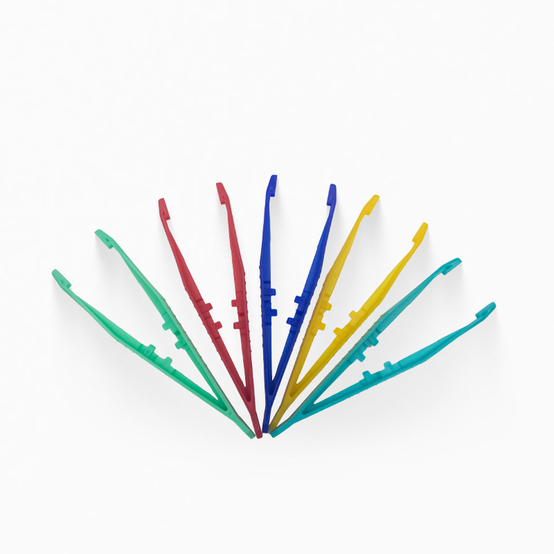 新款 厂家直销 10.8cm*2.3cm PS 医用镊子批发 塑料多色镊子