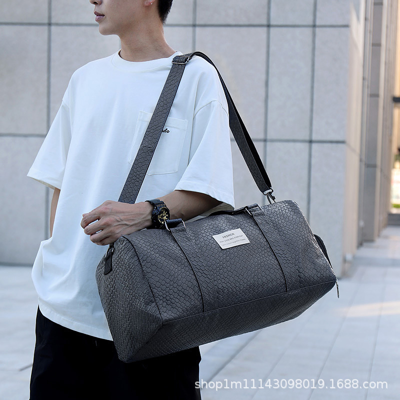 New Large Capacity Leather Portable Travel Bag Shoulder Crossbody Bag Dry and Wet Separate Fitness Bag Clothes Bag Short-distance Travel