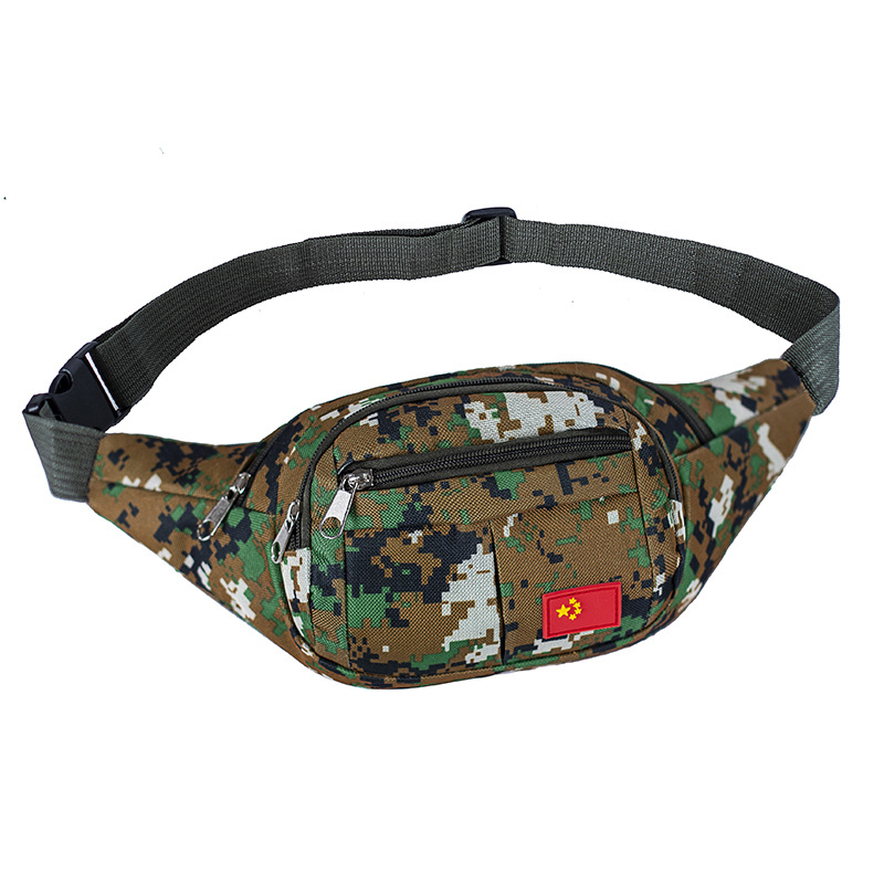 Camouflage waterproof belt bag for men and women