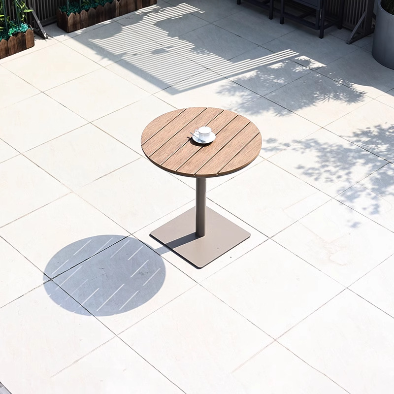 Mesa redonda de madera plástica 70