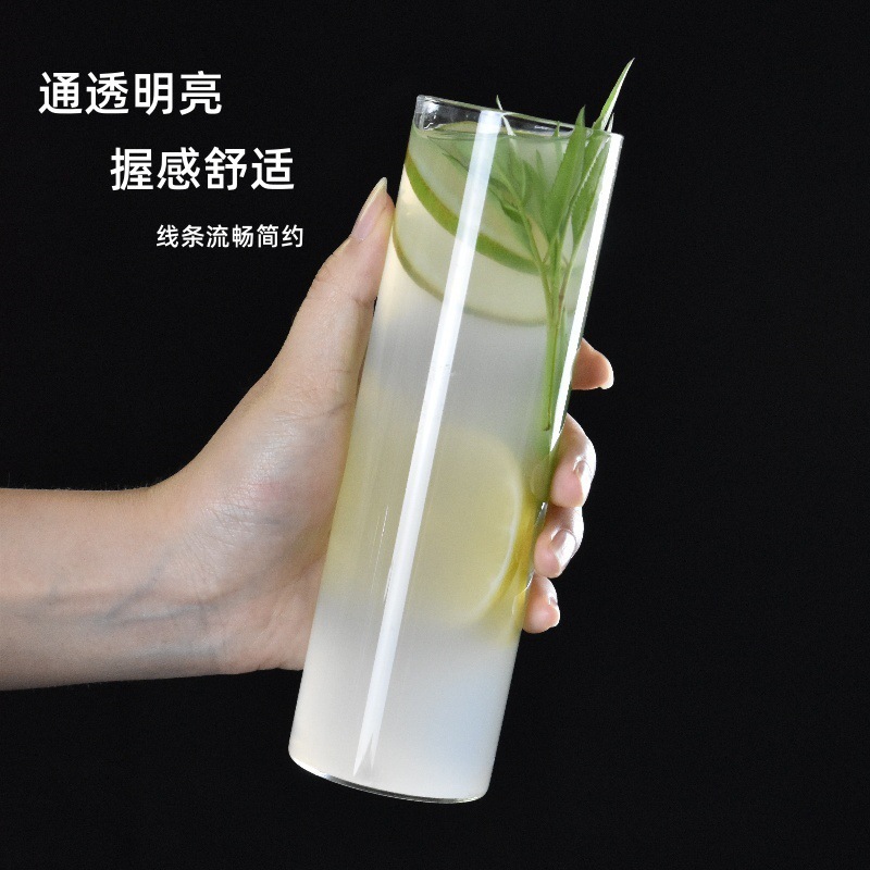 Taza de té helado japonés de estilo largo taza de cóctel de mezcla larga taza de cristal Colin taza de bebida larga taza de tonic