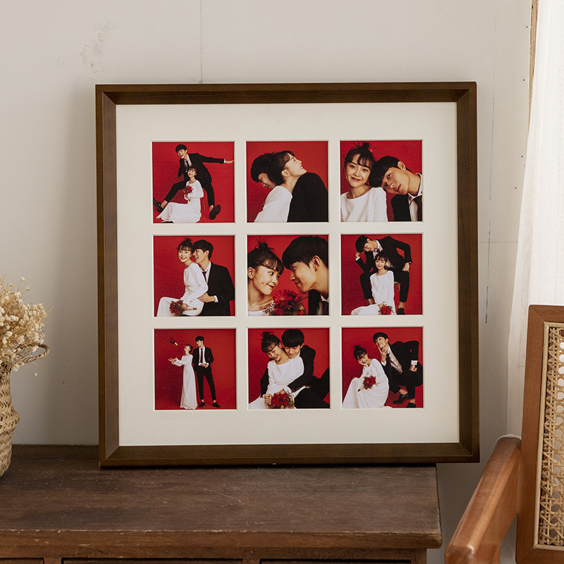 Creative Jiugongge Photo Frame Table Washing Photo Making Photo Album Photo Wall Mounted Couple Photo Wedding Photo Frame