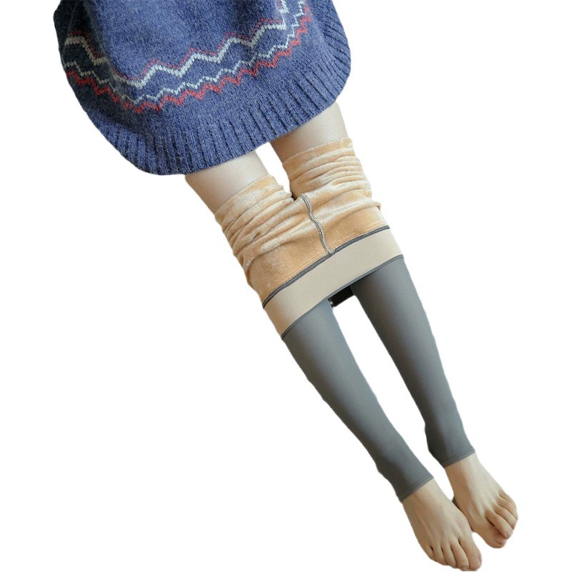 Трансграничные взрывы Очень Большие размеры Леггинсы из искусственного мяса из черной кожи Серые носки стюардессы Брюки на флисовой подкладке Женская осенне-зимняя верхняя одежда