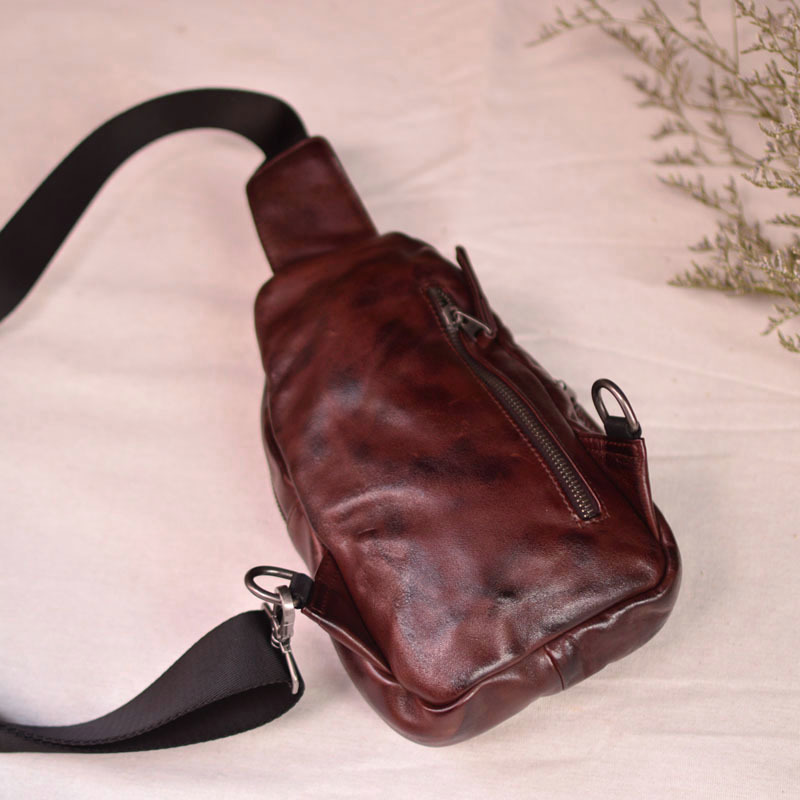 Genuine Leather Chest Bag Versatile Cowhide Crossbody Bag Unisex_voghion.com
