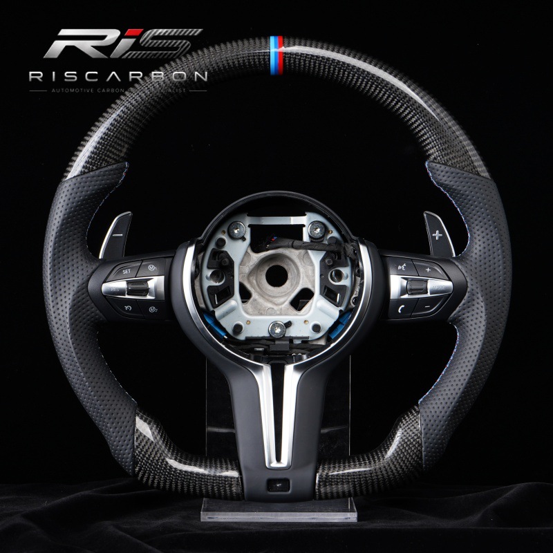 Compatible with BMW carbon fiber M logo flat-bottom steering wheel F30F10F11F15F16F20F25F18M3M5