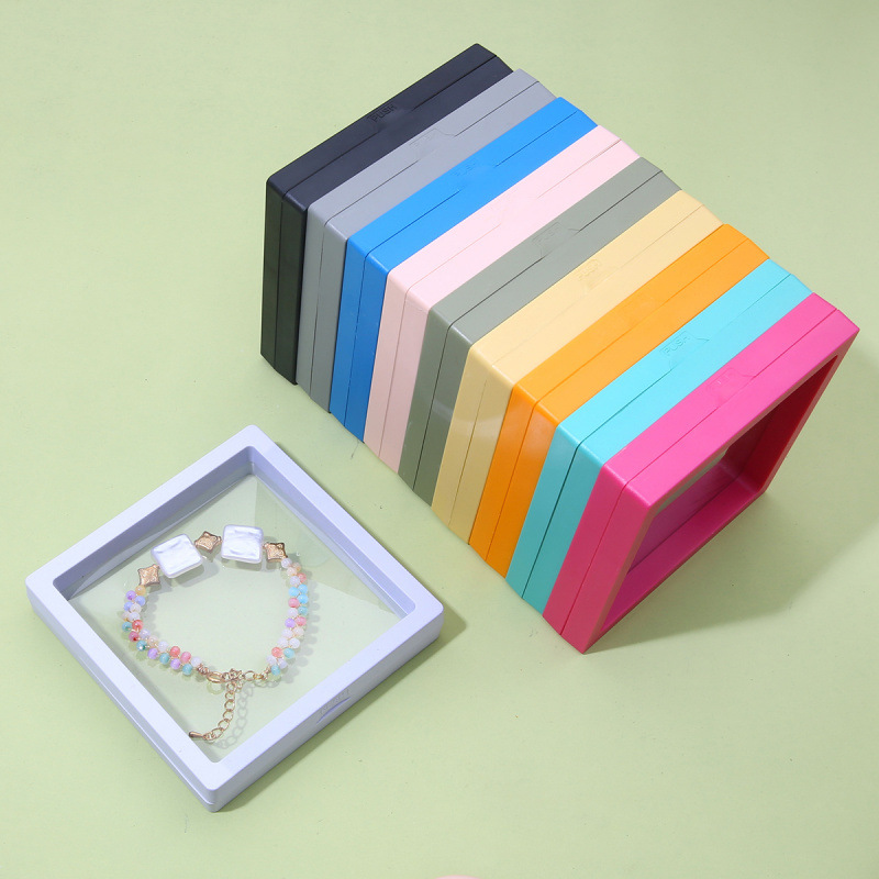 6 # 아크릴 PE 컬러 투명 보관함 |   11x11cm 10가지 색상 지정 10개/팩